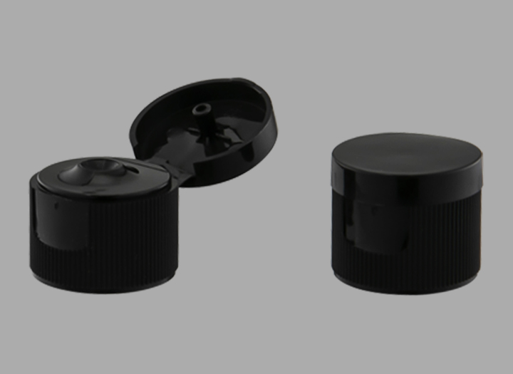 KR-5017 درپوش فلیپ چسب دار فروش داغ آج دار 20/415 بطری پلاستیکی سرپوش دار برای بطری های لوازم آرایشی